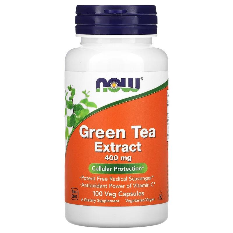 Зелений чай NOW Foods Green Tea Extract 400 мг 100 Veg Caps