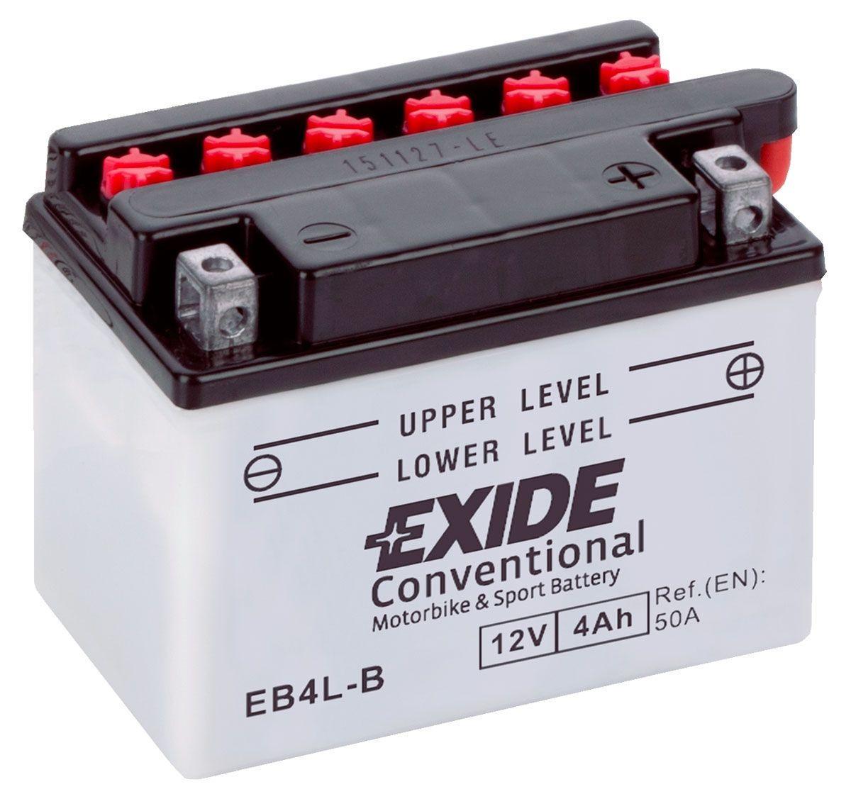 Акумулятор мото EXIDE CONVENTIONAL 6СТ-4 Ah АзЕ 12V 50А EN EB4L-B (98024)