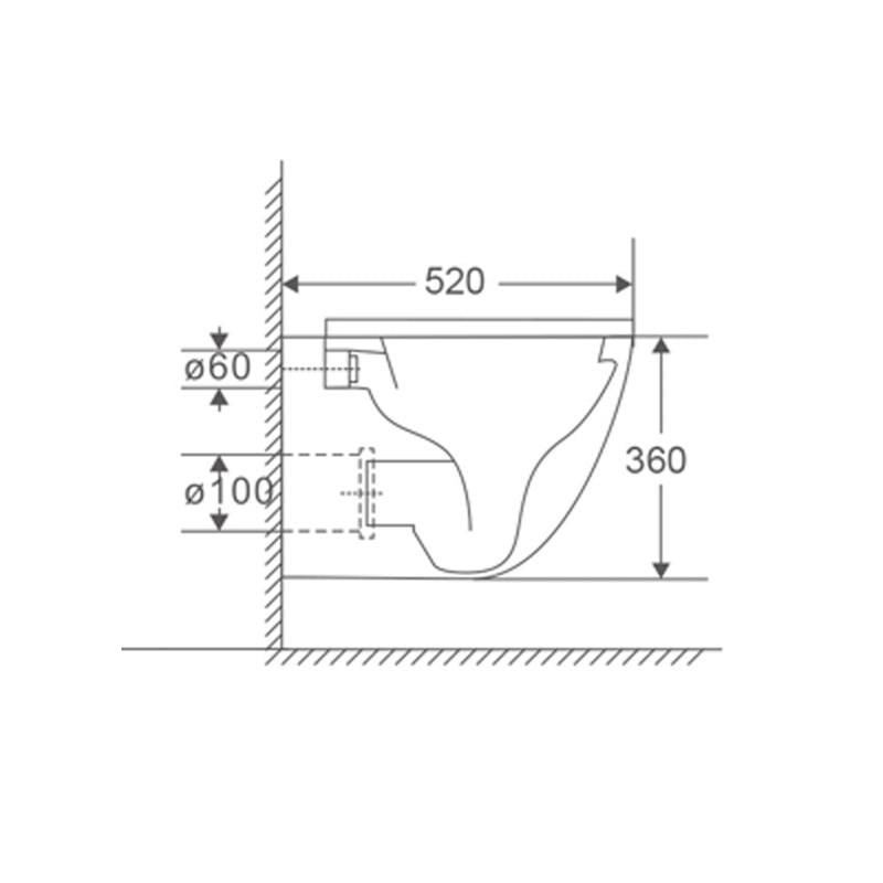 Унитаз подвесной MIXXUS Premium Ellipse-0303-R система смыва RIMLESS 520x365x360 мм Black (MP6464) - фото 3