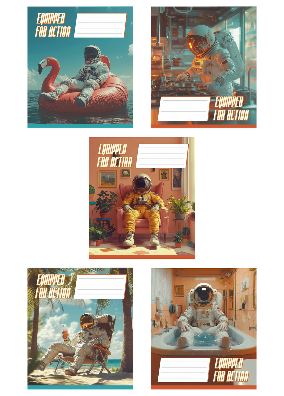 Тетради общие Школярик Equipped for action в линию 36 л. 5 шт. (3519 4823088231274)