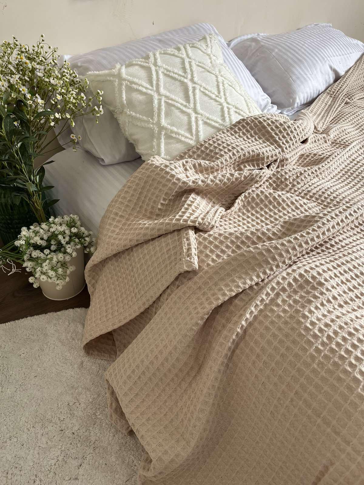 Покривало ZEINTEX Greece вафельне 220х240 см Капучино (18094214) - фото 4 Покривало ZEINTEX Greece вафельне 220х240 см Капучино (18094214) - фото 4