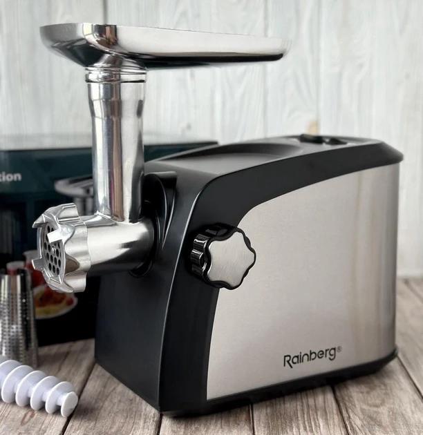 Електром'ясорубка професійна Rainberg RB-673A 3800W із соковичавницею нержавіюча сталь Електром'ясорубка професійна Rainberg RB-673A 3800W із соковичавницею нержавіюча сталь