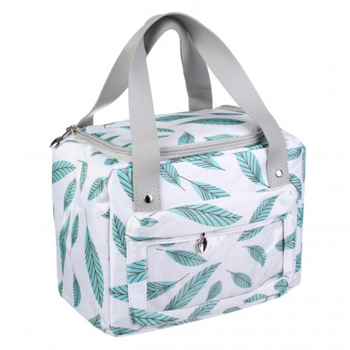 Ланч-бокс прямоугольный с прозрачным карманом Бело-зеленый