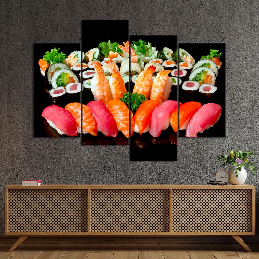 Настенний декор Красивый сет японских суши 129x90 см (A527-4)