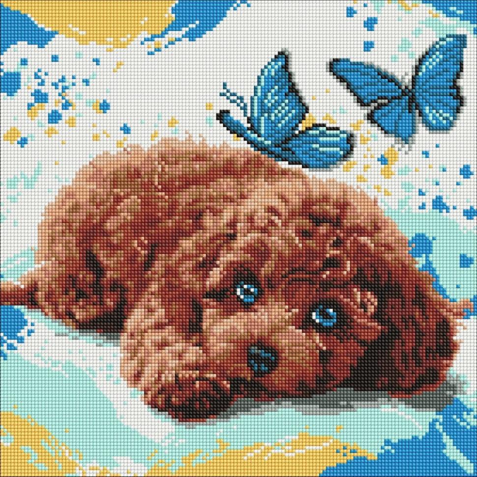 Алмазная мозаика Ideyka Милый пудель 40x40 см (AMO8337)