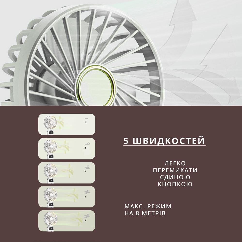 Вентилятор мини Handy Mini Fan нашейный/ручной/карманный Белый (RCHVNT-WHT-01) - фото 2