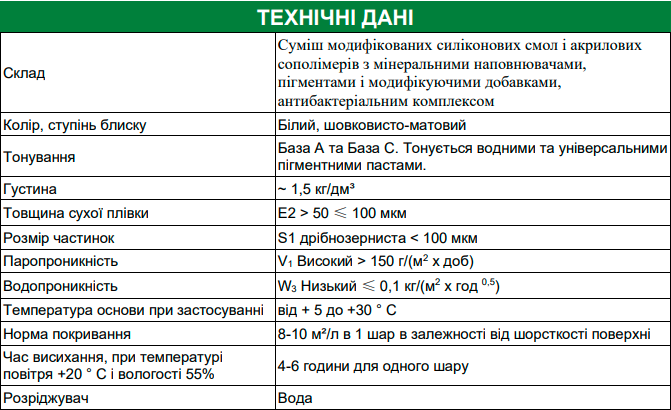 Фасадна силіконова фарба ТМ Green Line Fasad PLATINUM 10 л 15 кг (PPUA19921) - фото 2