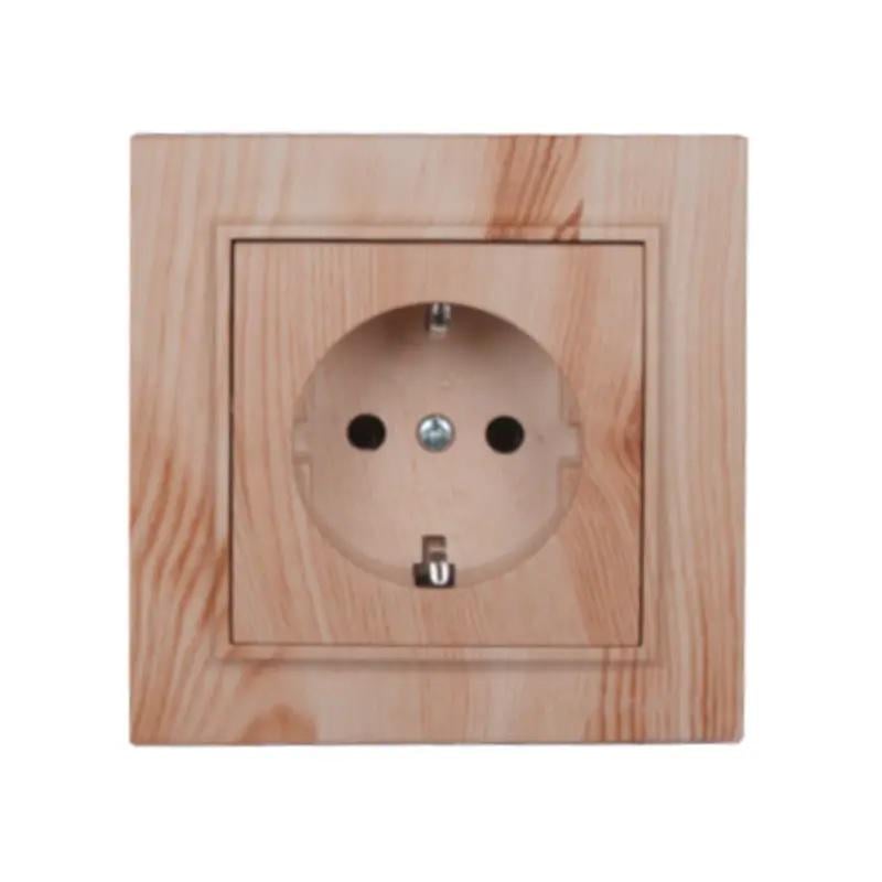 Розетка с заземлением ElectroHouse 16 A IP22 Enzo Светлое дерево (EH-2109-WW)
