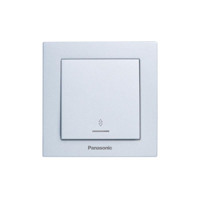 Вимикач прохідний одноклавішний Panasonic Karre Plus 55 з підсвічуванням та рамкою ABS Срібний (WDTC90042SL-UA1) Вимикач прохідний одноклавішний Panasonic Karre Plus 55 з підсвічуванням та рамкою ABS Срібний (WDTC90042SL-UA1)