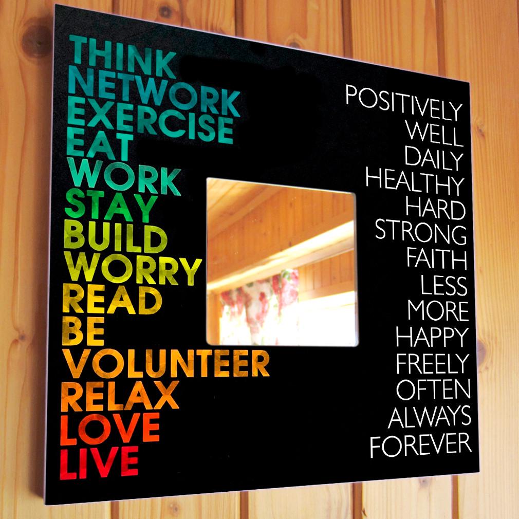 Зеркало декоративное Мотивационные слова 260х260 мм (M03892)