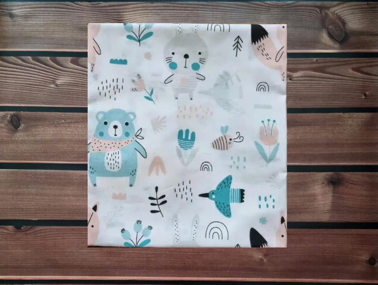 Пеленка детская BST из натуральной хлопковой ткани 90х80 см Белый/Голубой (1798900049)