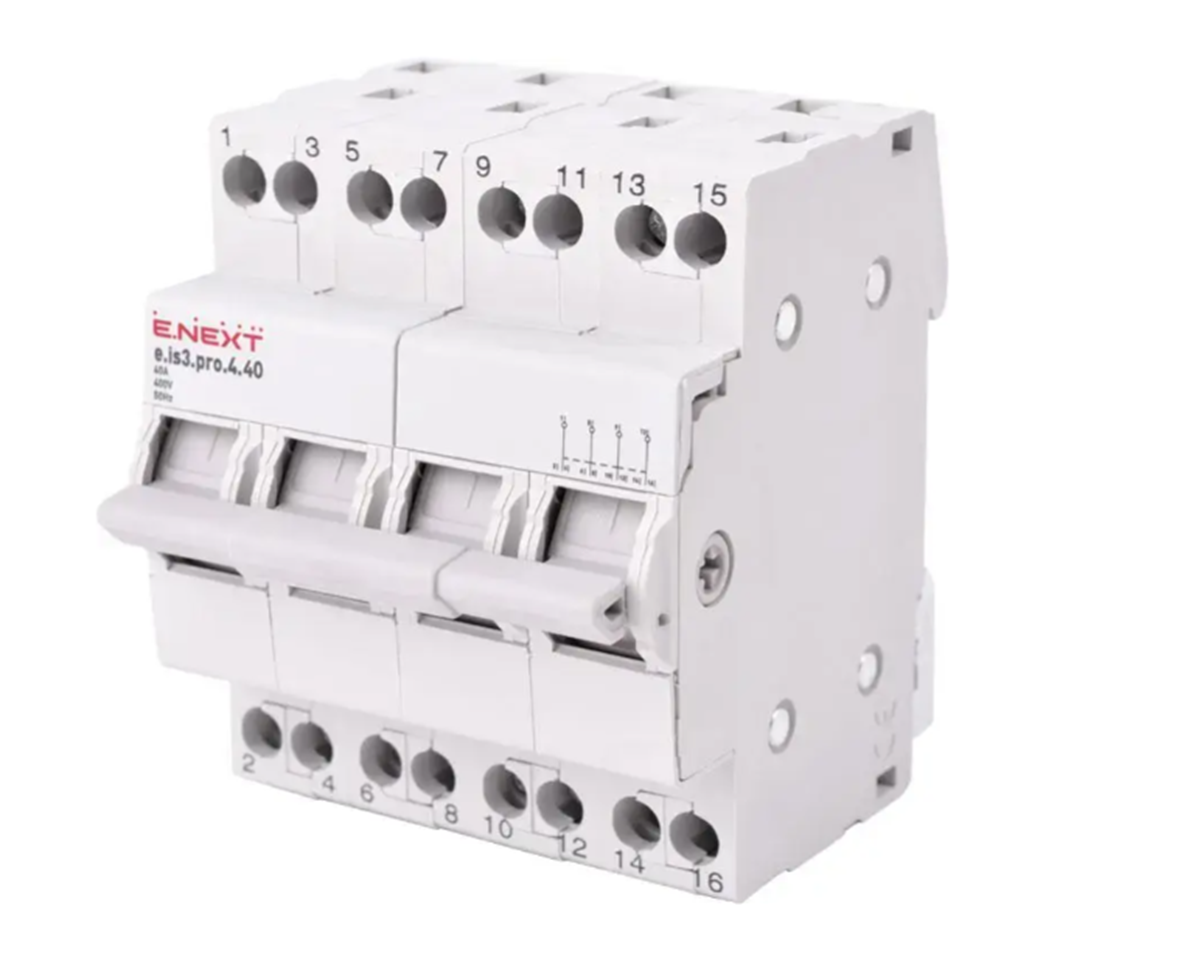 Перемикач навантаження E.NEXT e.is3.pro.4.40 модульний на три положення 4-полюсний 40А (p008025)