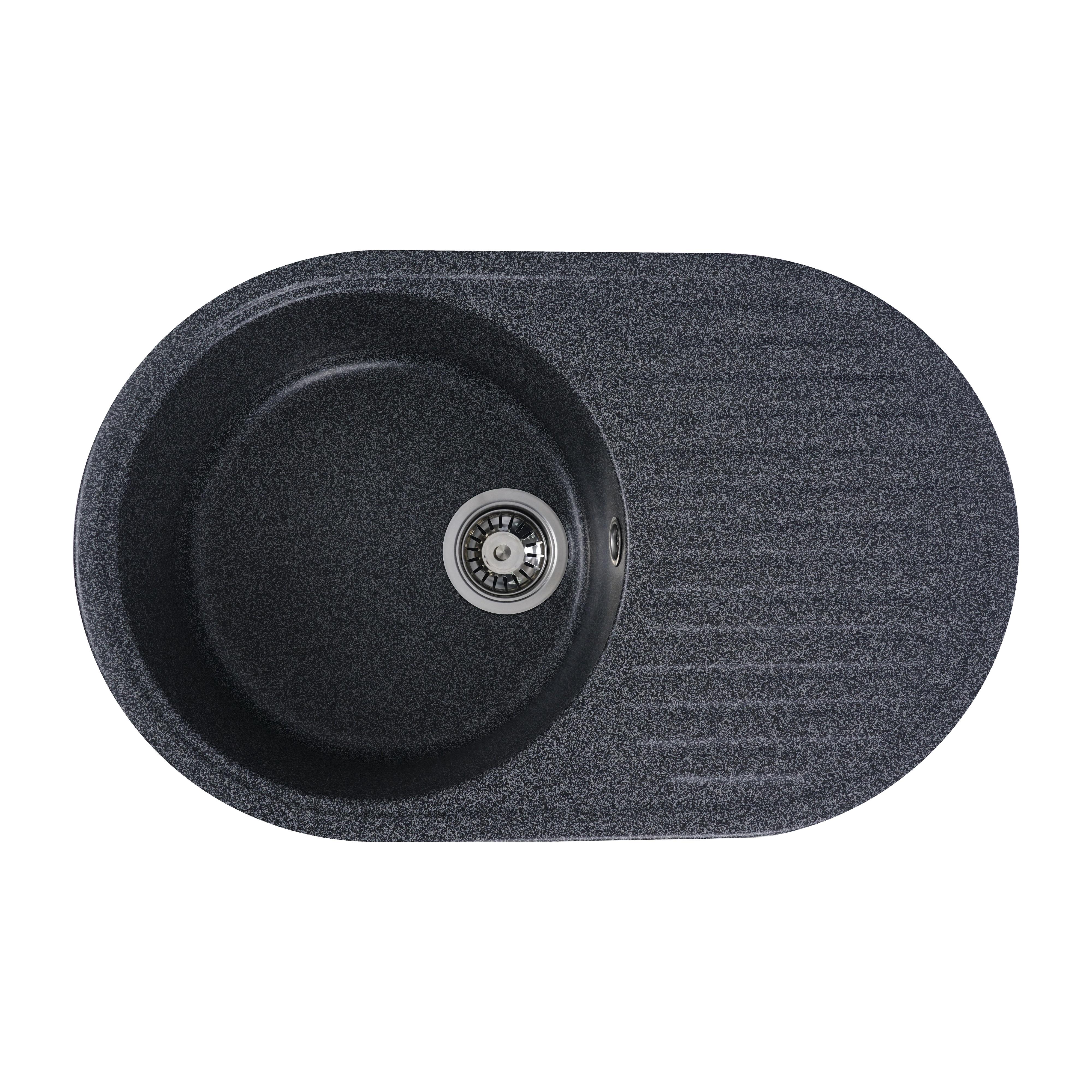 Гранитная мойка для кухни Platinum 7346 ASTORIA глянец Графит Гранитная мойка для кухни Platinum 7346 ASTORIA глянец Графит