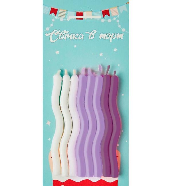 Свечи для торта Fiesta lavender 8 см 8 шт. (10888025)