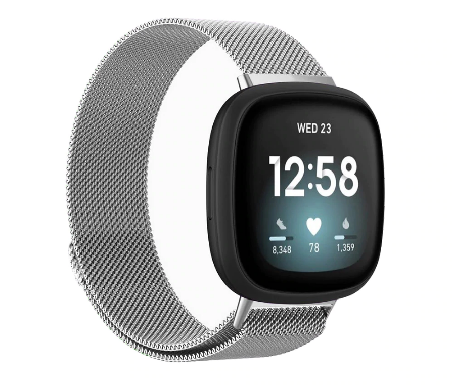 Ремешок Primo для часов Fitbit Versa 4 Fitbit Sense 2 миланский сетчатый Silver (2046940146) - фото 3