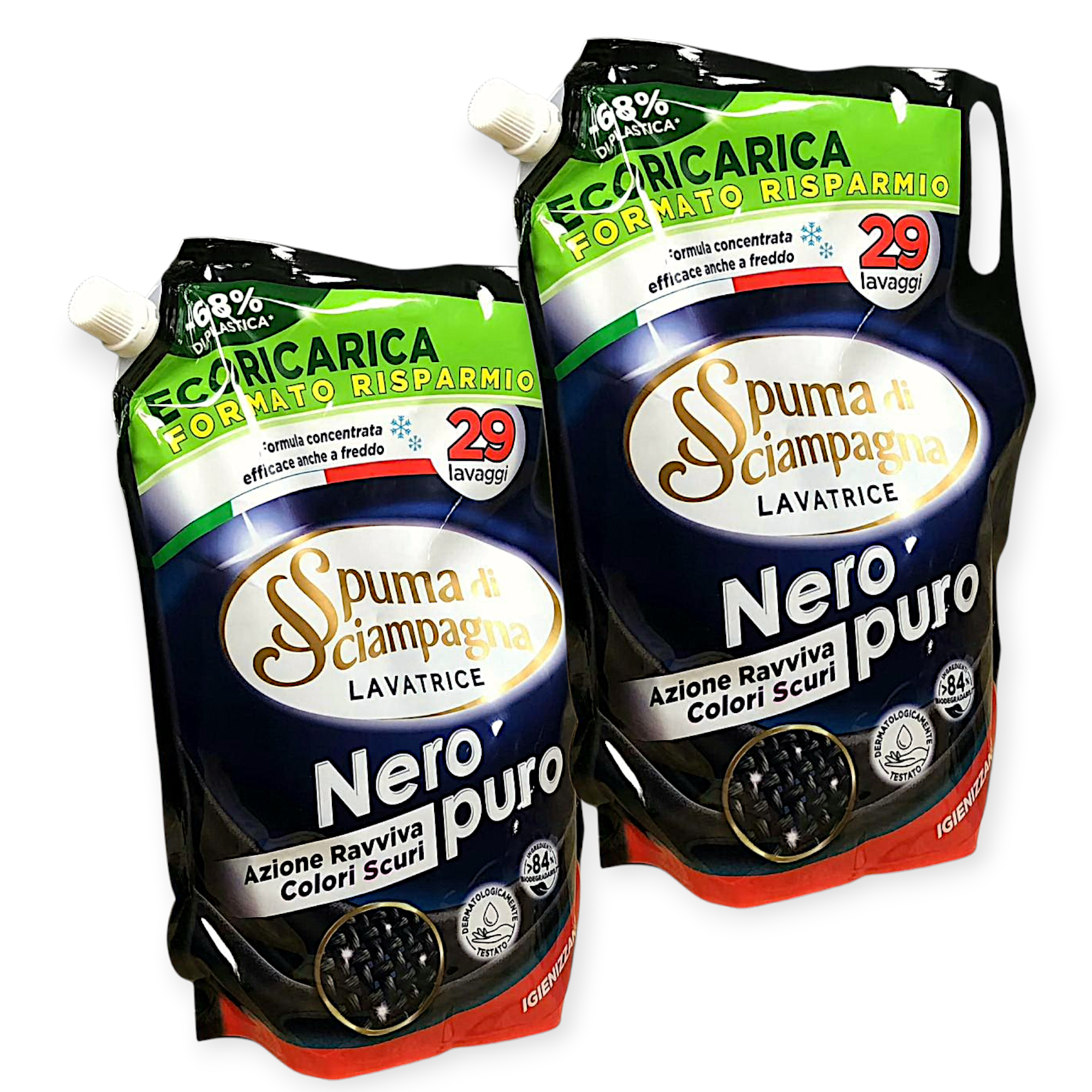 Набор геля концентрата для стирки черных и темных вещей Spuma Di Sciampagna Neropuro Pure Black 29 стирок 1,305 л (15454-2)