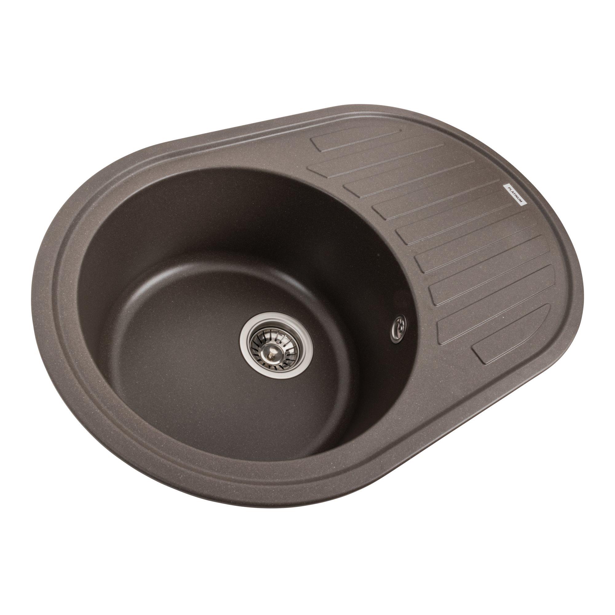 Мийка гранітна для кухні Platinum 7750 LIRA матова Темна скеля - фото 2 Мийка гранітна для кухні Platinum 7750 LIRA матова Темна скеля - фото 2