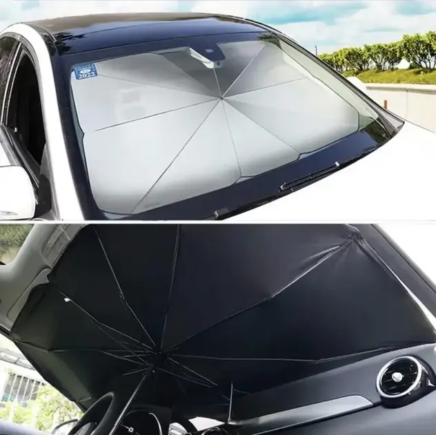 Парасолька на лобове скло в авто Car Umbrellas Чорний (015010 - фото 8