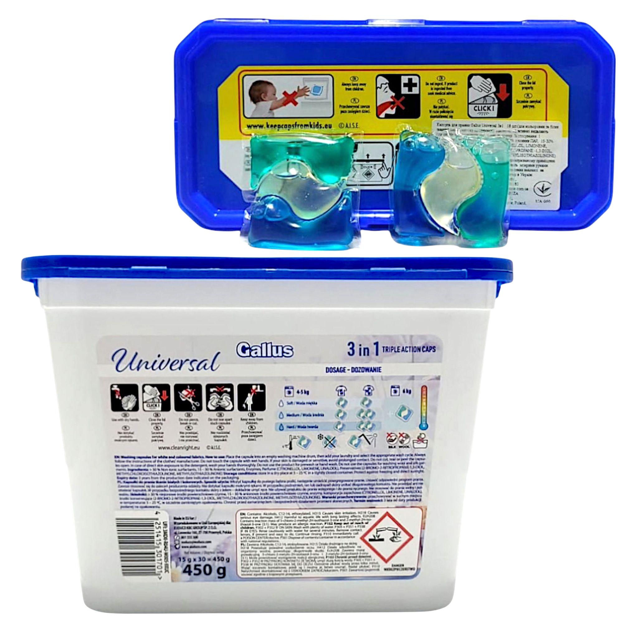 Капсулы для машинной стирки Gallus Universal 3in1 30 циклов стирки 30 шт. 490 г (301701) - фото 3 Капсулы для машинной стирки Gallus Universal 3in1 30 циклов стирки 30 шт. 490 г (301701) - фото 3