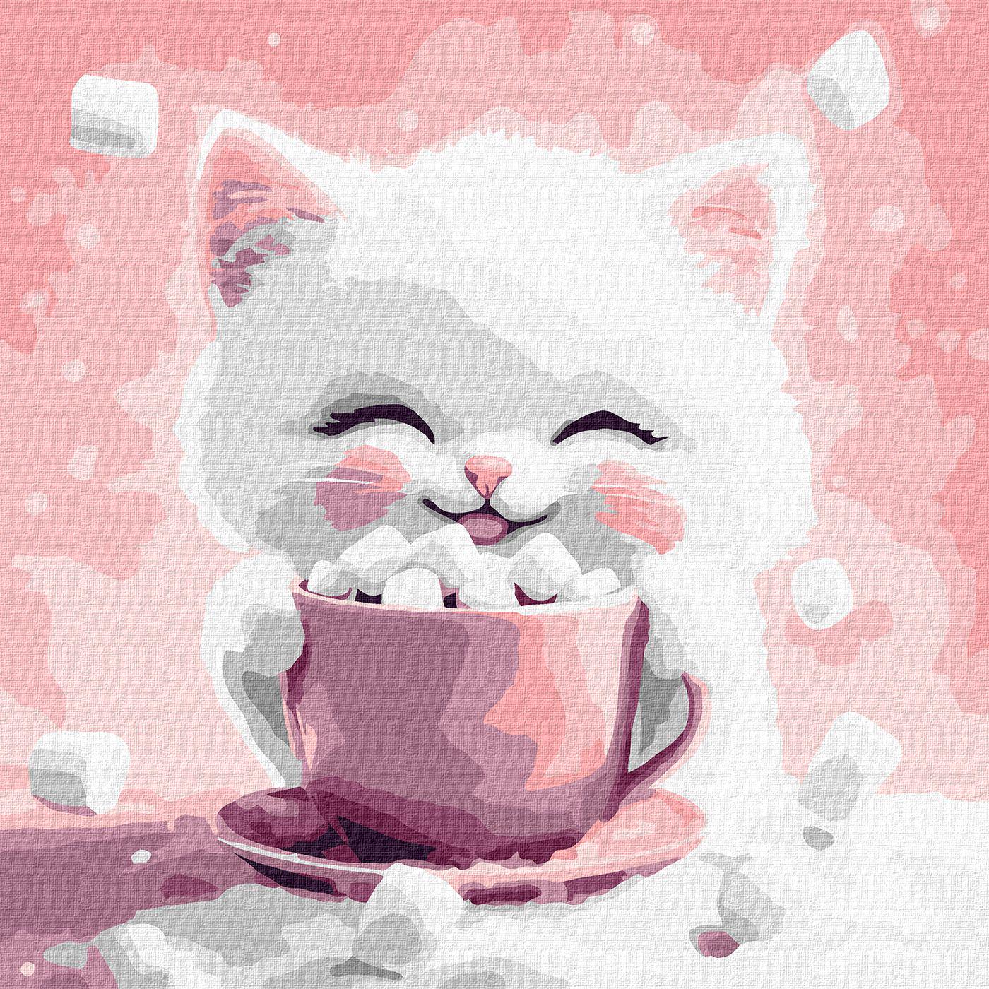 Набір для розпису по номерах Ideyka Какао для котика картина № 2 КНО6718 30x30 см (MTT-197407)