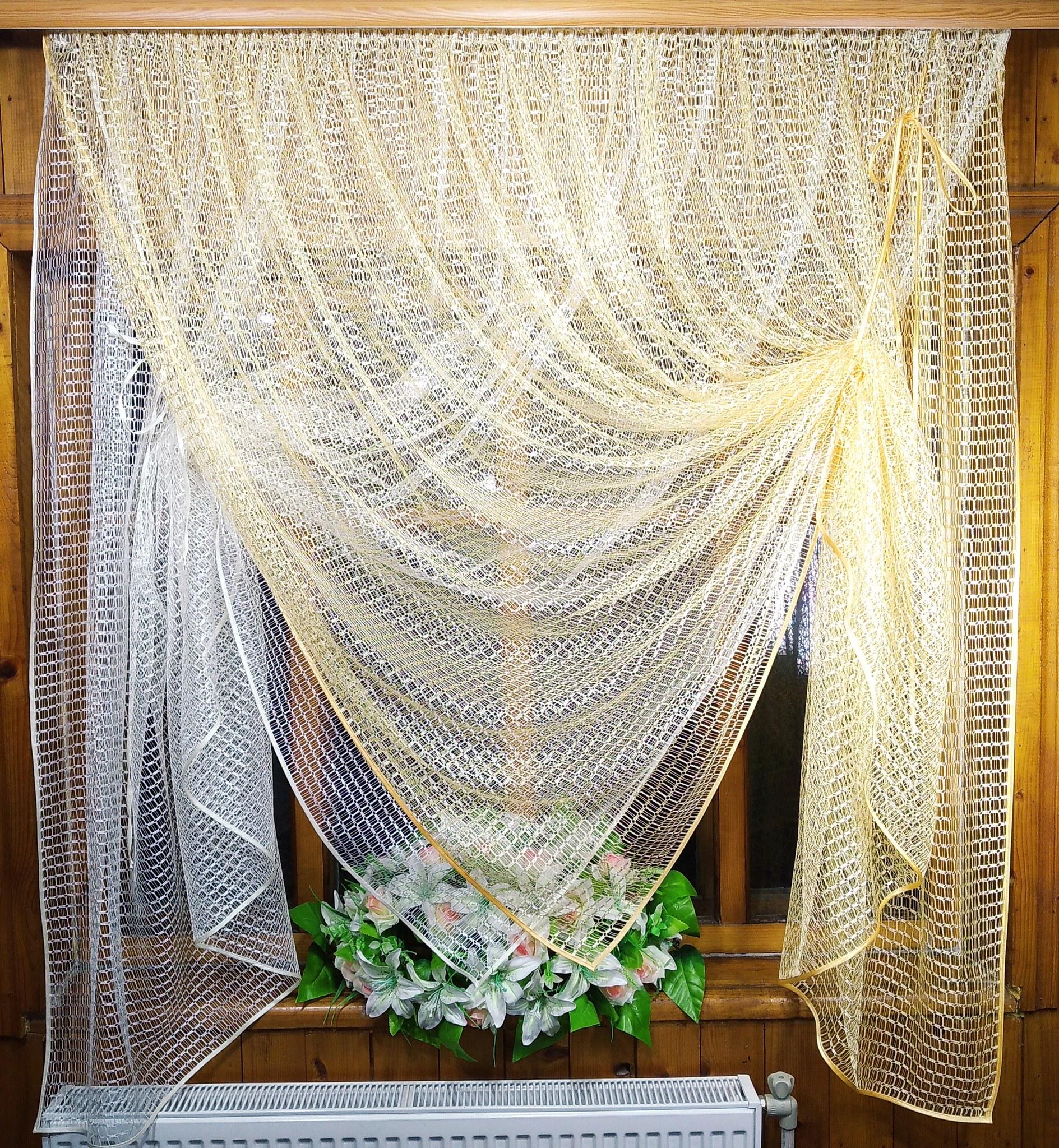 Занавеска готовая короткая Дина Абрикос/Молочный - фото 2 Занавеска готовая короткая Дина Абрикос/Молочный - фото 2