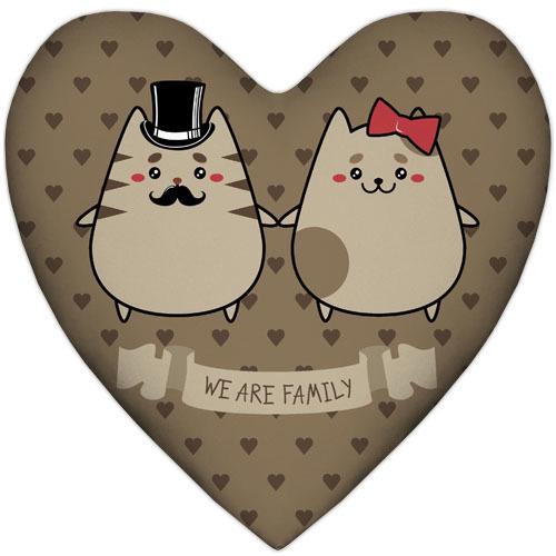 Подушка сердце XXL We are family 57x57 см (6PS_15L038)