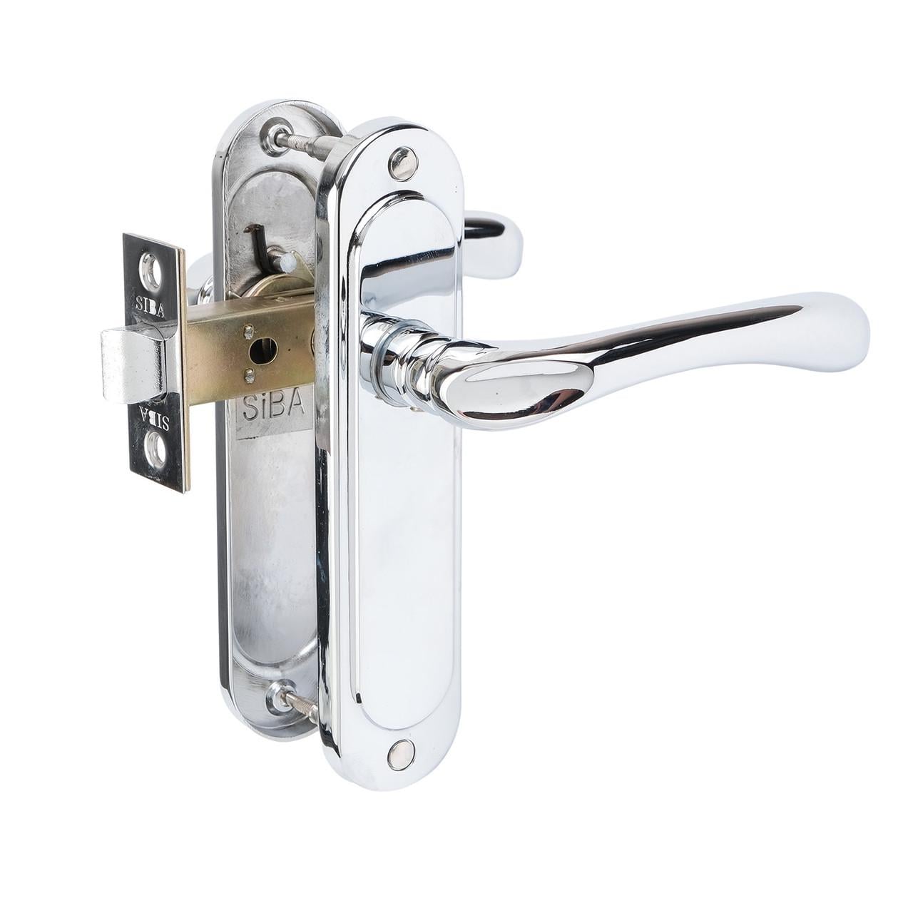 Комплект міжкімнатних ручок SIBA Palermo 62 мм з механізмом Хром (Z14-0K-07-07+10145-СР)