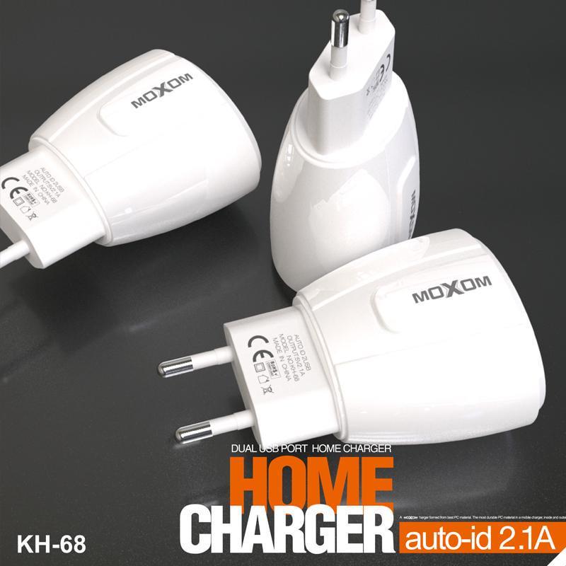 Зарядний пристрій Moxom KH-68 2 USB 2,1A кабель microUSB White (34891) - фото 4