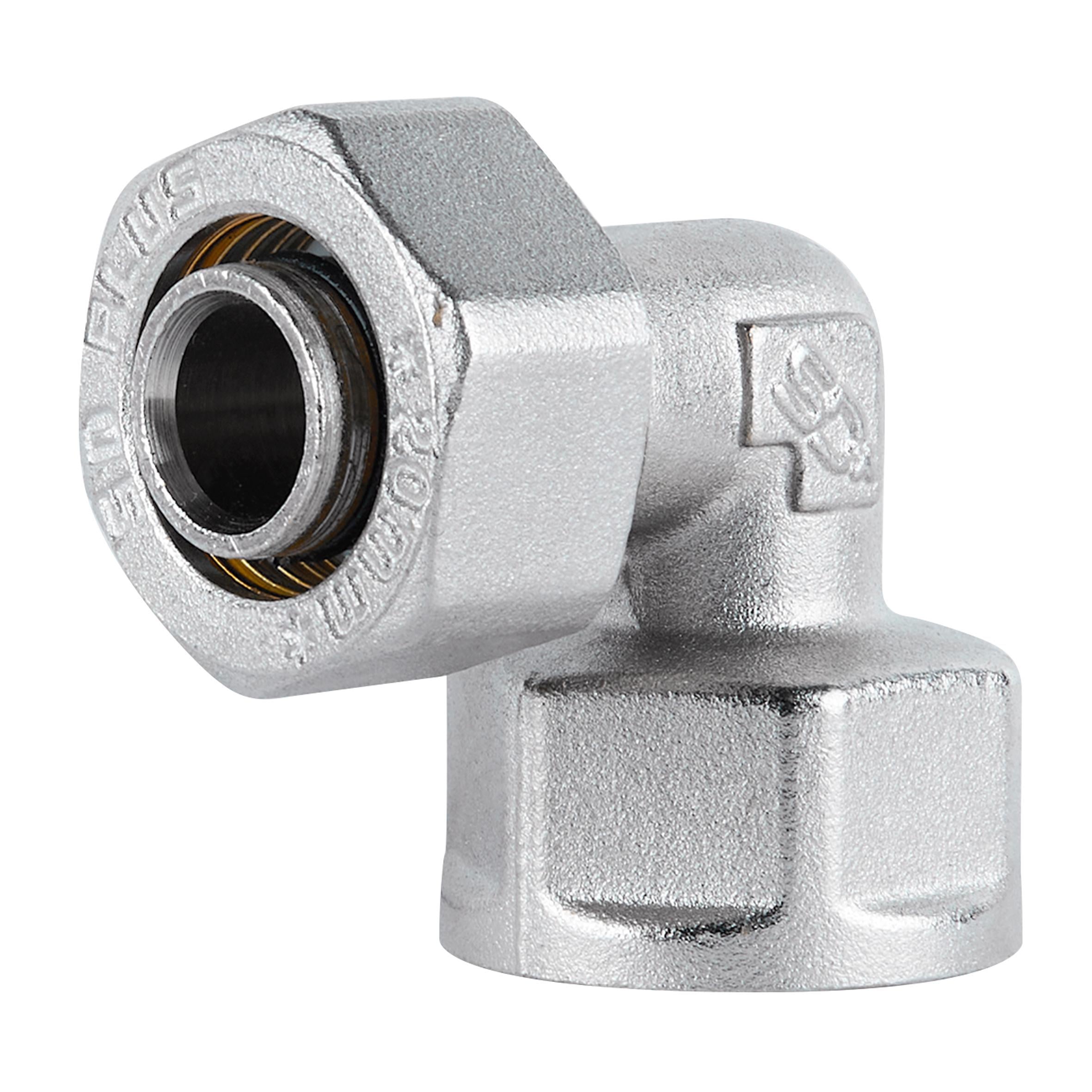 Угол латунный Thermo Alliance SD Plus 20х3/4"В никелированный для металлопластиковых труб (SD156W2020)