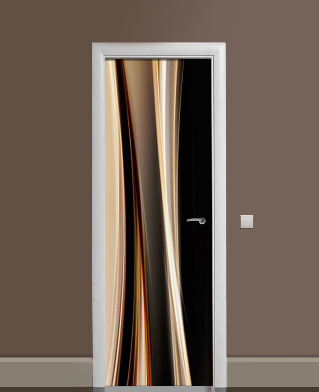 Наклейка 3D на дверь Zatarga "Волны безумия" виниловая 650х2000 мм Наклейка 3D на дверь Zatarga "Волны безумия" виниловая 650х2000 мм