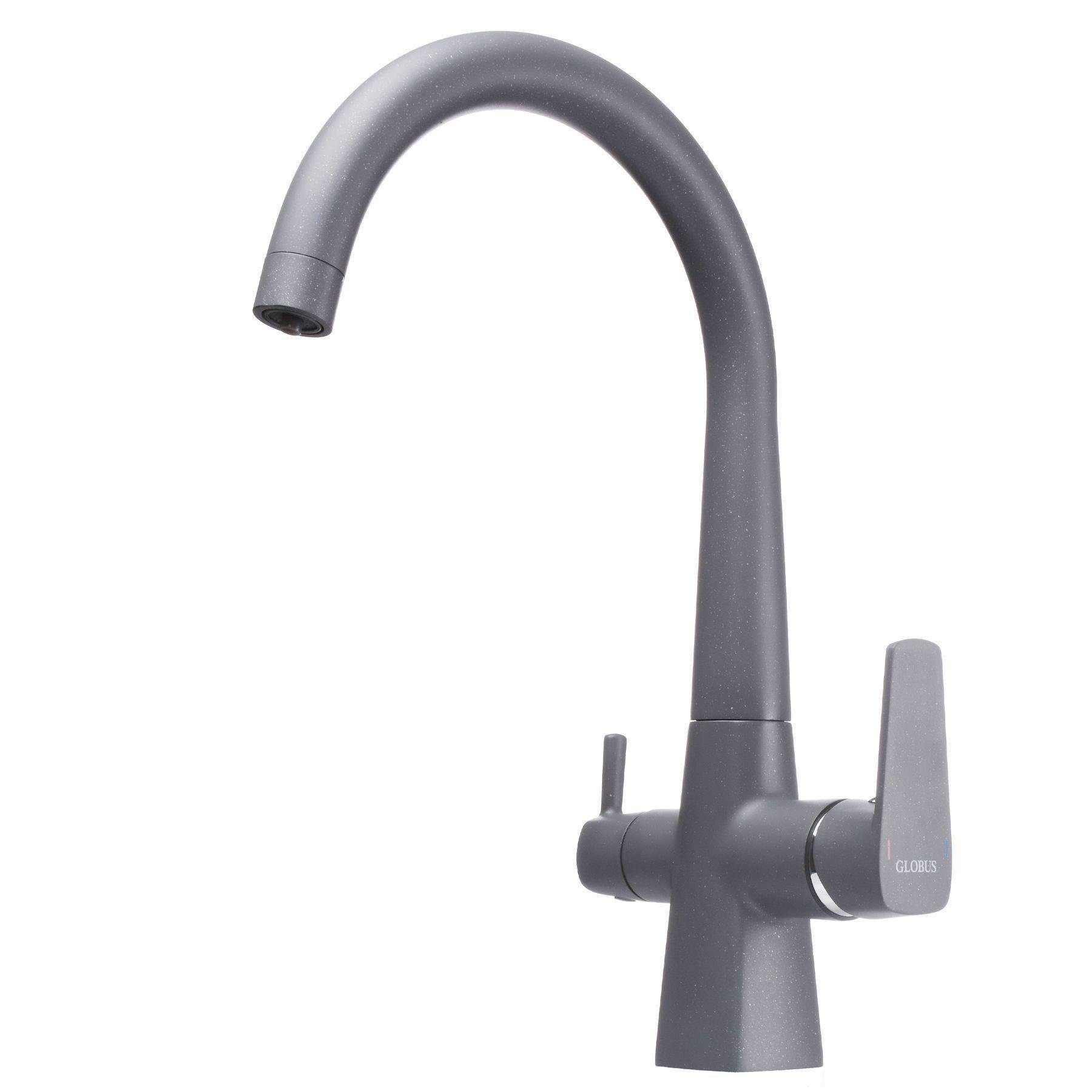 Смеситель для кухни на два выхода фильтр/вода GLux LAZER GLLR-0999-3-TITANIUM Серый (19256)