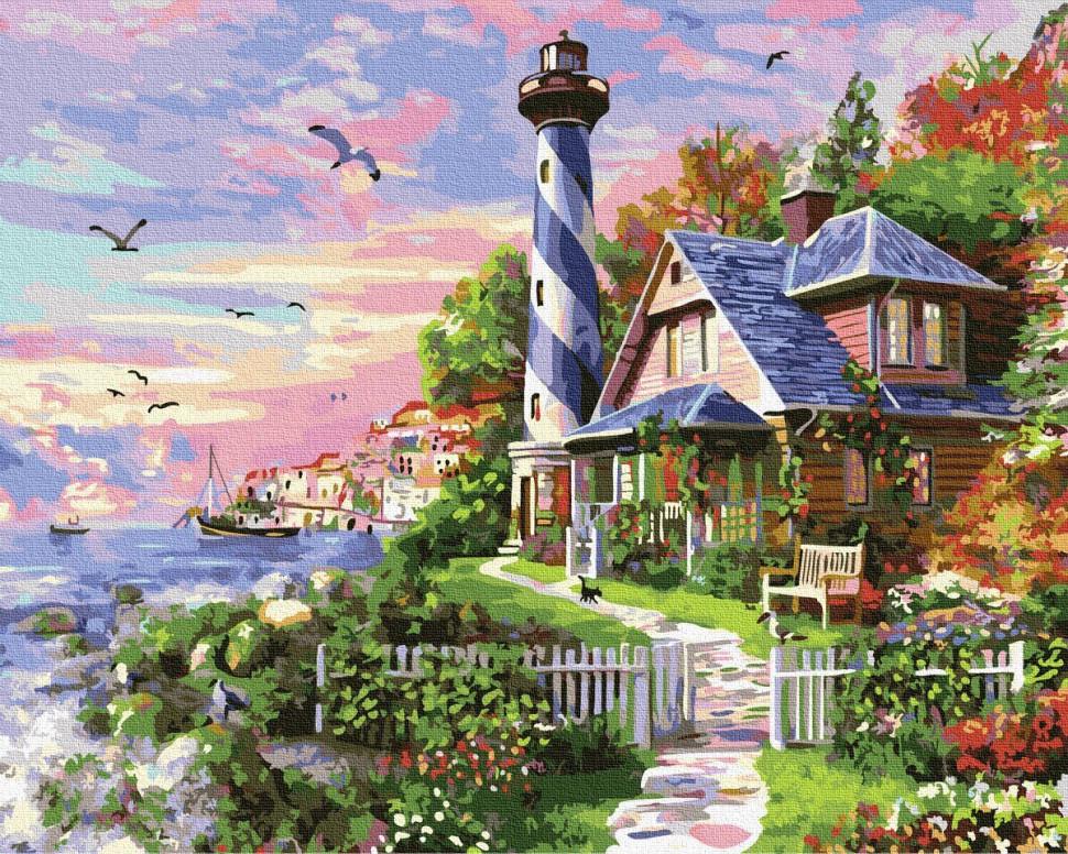 Картина по номерам Rainbow Art Чайки у маяка (GX33476-RA)