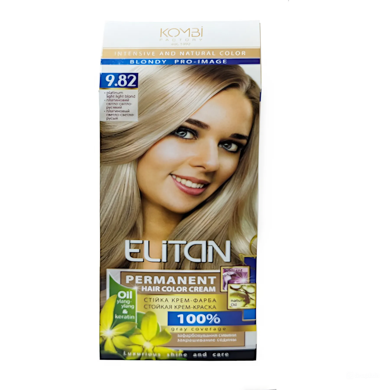 Крем-фарба для волосся стійка ELITAN intensive and natural color 9-82 Платиновий світло-світло-русявий (2191970985)