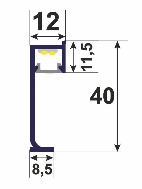 Плинтус Led скрытого монтажа Best Deal 5/40 алюминиевый 2,5 м Черный (5БД5 40255) - фото 2