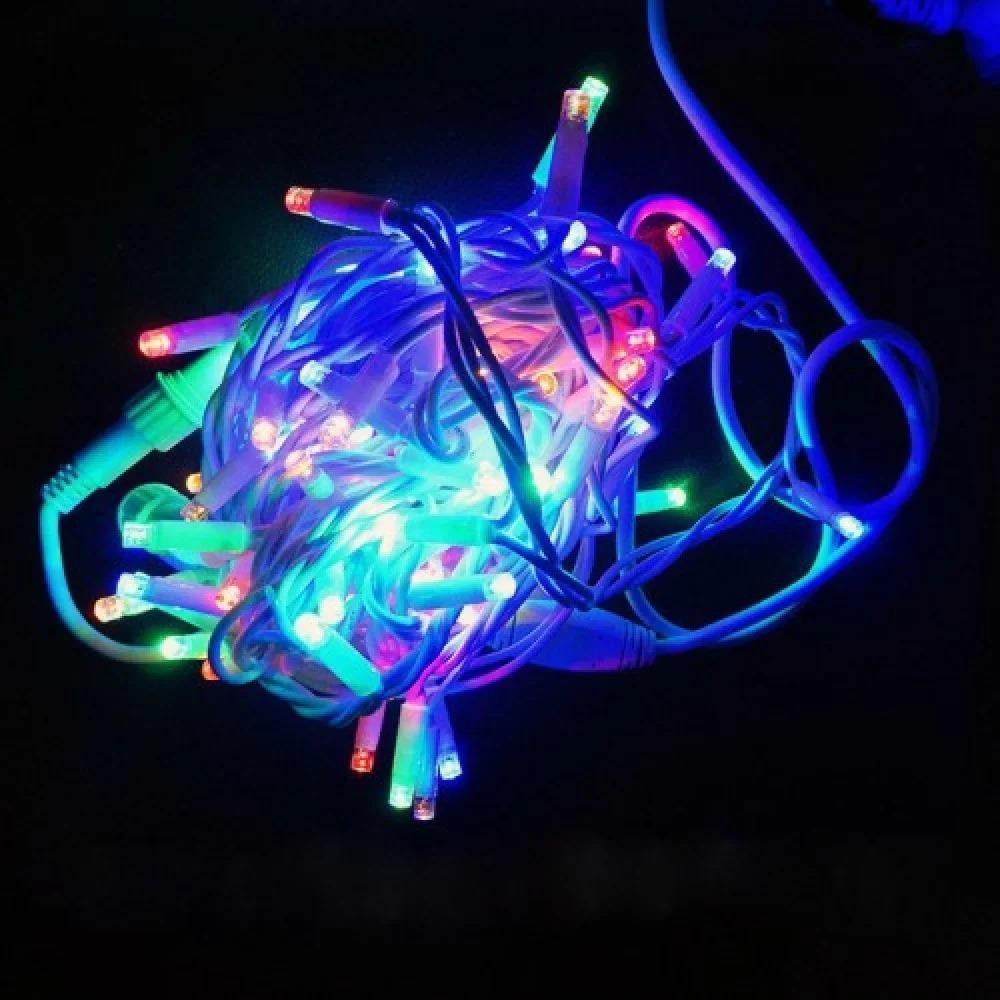 Гирлянда уличная Нить LED 100 белый провод Разноцветный (1-48) Гирлянда уличная Нить LED 100 белый провод Разноцветный (1-48)
