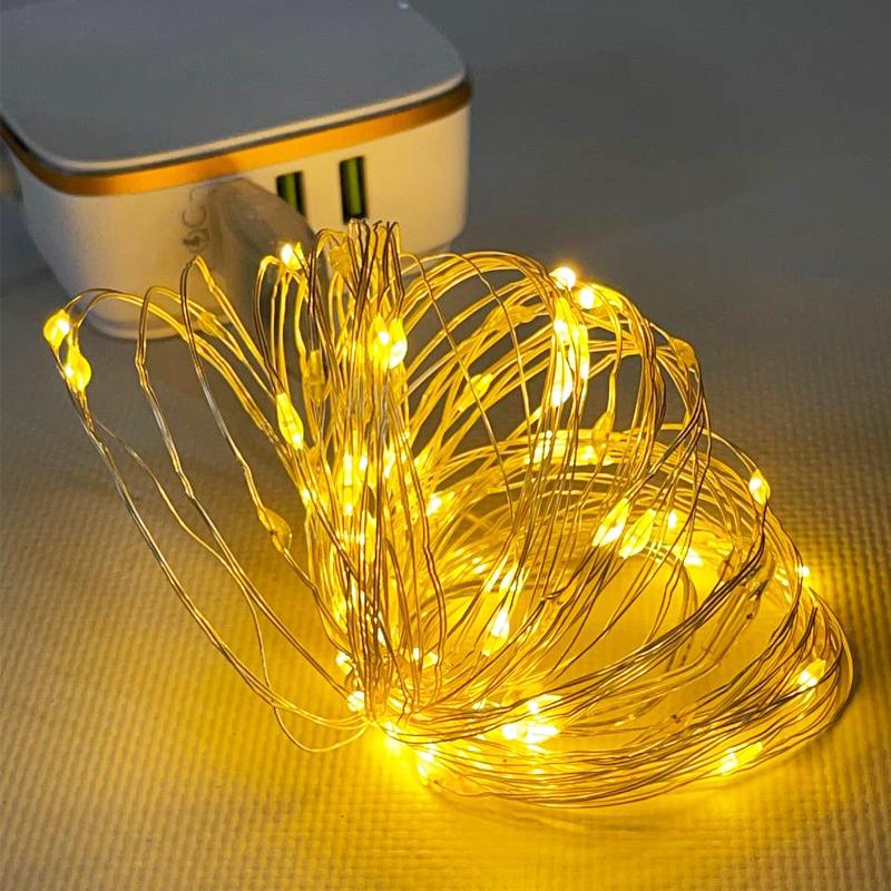 Гирлянда новогодняя 100 LED 10 м экстра теплый белый 8 режимов с диммированием от USB с пультом ДУ (51508) - фото 3 Гирлянда новогодняя 100 LED 10 м экстра теплый белый 8 режимов с диммированием от USB с пультом ДУ (51508) - фото 3