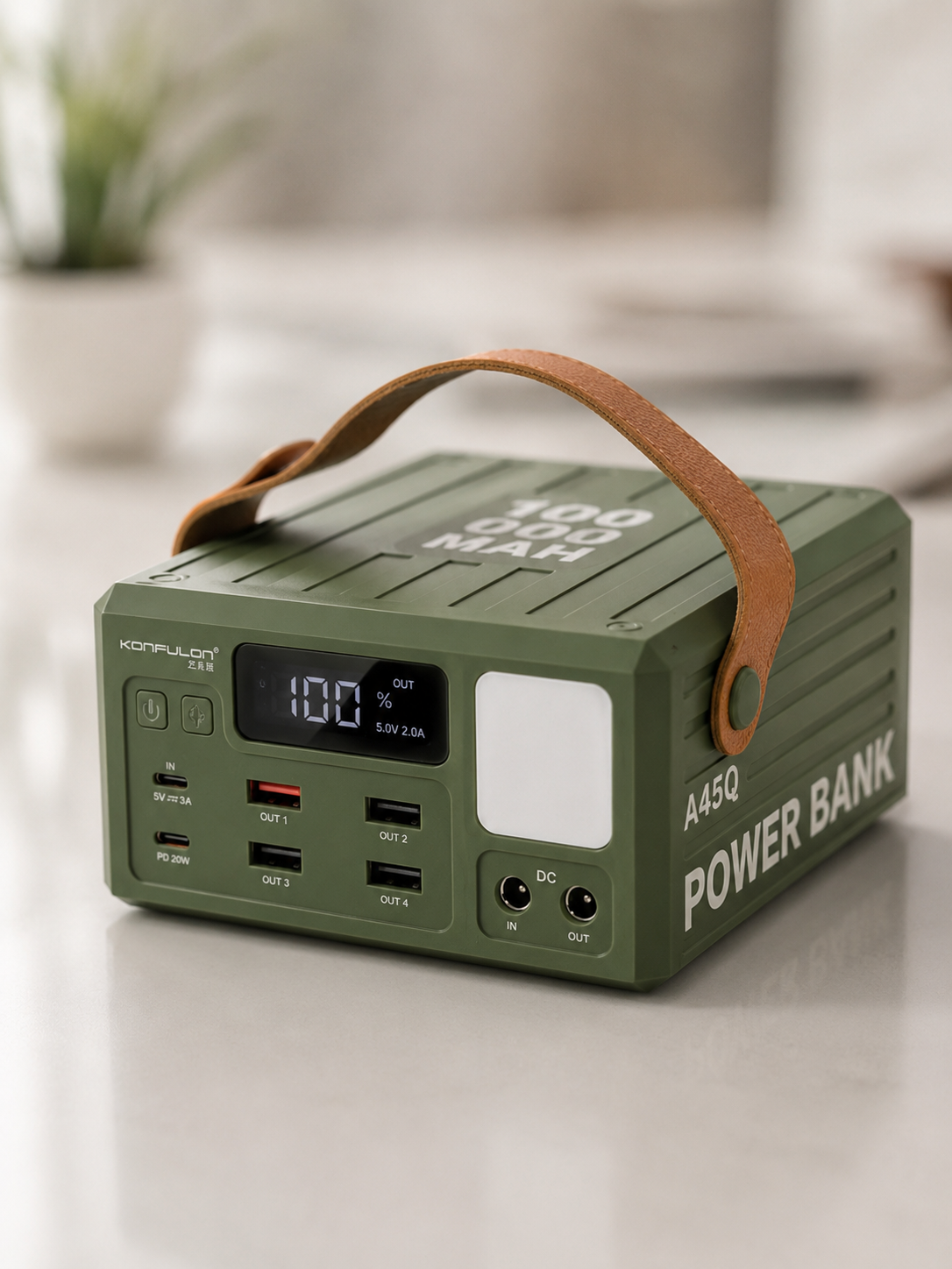Повербанк Konfulon A45Q с LED-подсветкой 100000 mAh 22,5 Вт (AsAD-2696)