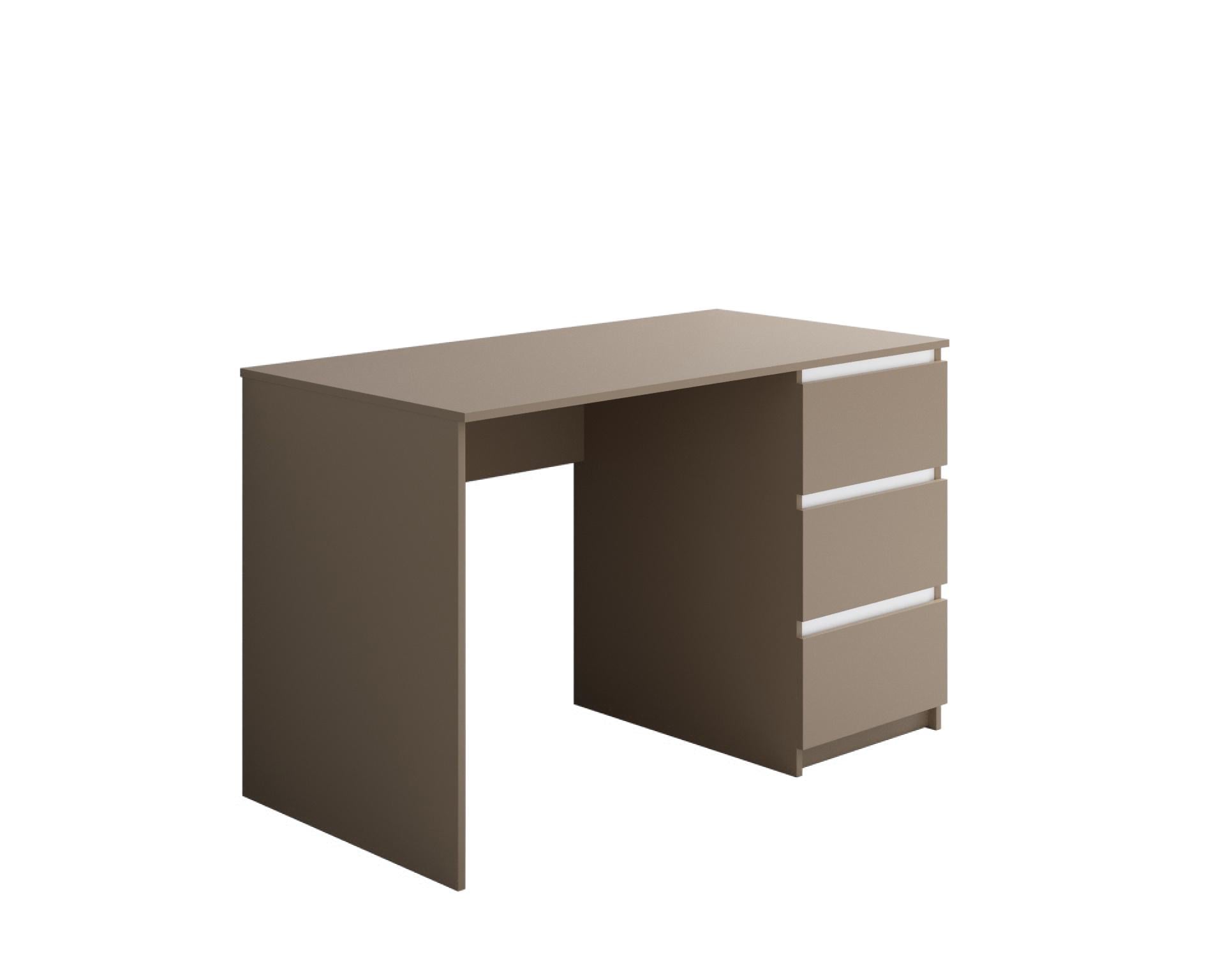 Письмовий стіл Kade-1 3 шухляди 100х50х75 см Маккіато/Білі планки (Kade110050MKBP)