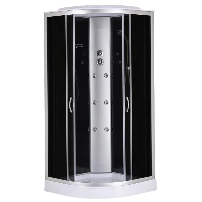 Бокс душевой с гидромассажем MIXXUS SBH02-90x90x215-GR SATIN низкий поддон (MI6891)