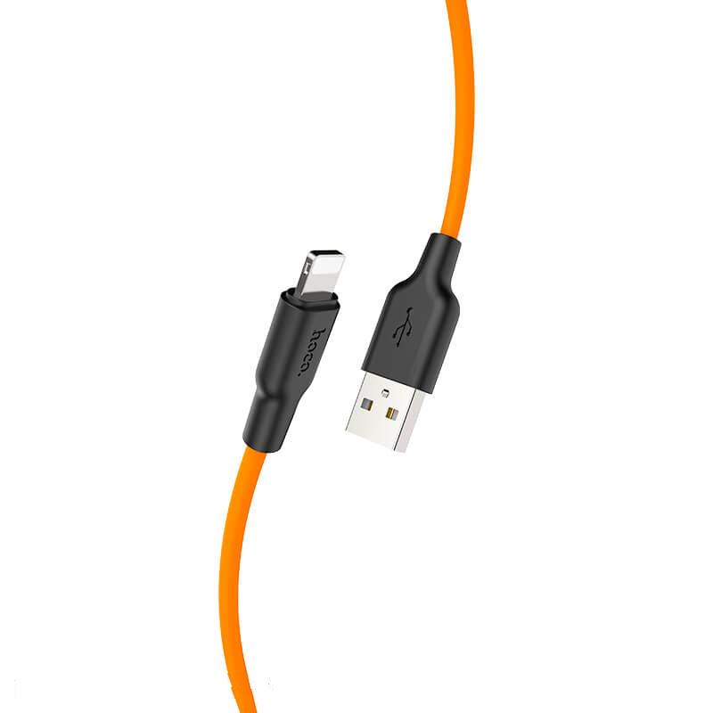 Кабель Hoco X21 Plus Silicone Cable Lightning силиконовый 1 м 2,4A Оранжевый (1960679854) - фото 3 Кабель Hoco X21 Plus Silicone Cable Lightning силиконовый 1 м 2,4A Оранжевый (1960679854) - фото 3