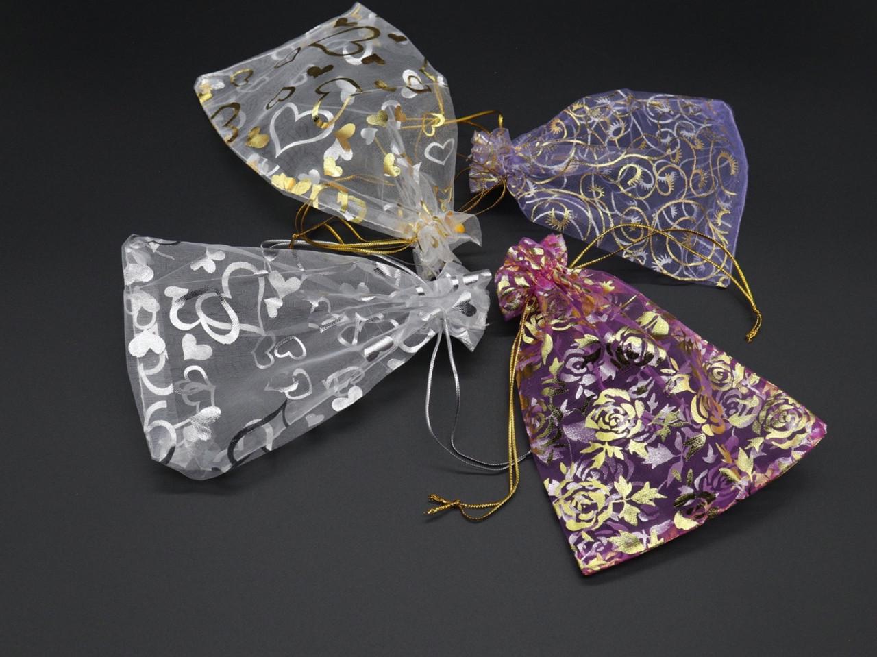 Мішок подарунковий з органзи 9х12 см Білий (1124684913) - фото 2