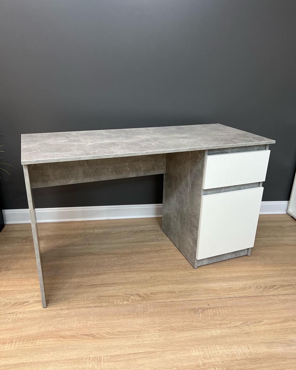 Стіл письмовий без ручок Лайт 1250х750х530 мм Бетон/Білий - фото 1 Стіл письмовий без ручок Лайт 1250х750х530 мм Бетон/Білий - фото 1