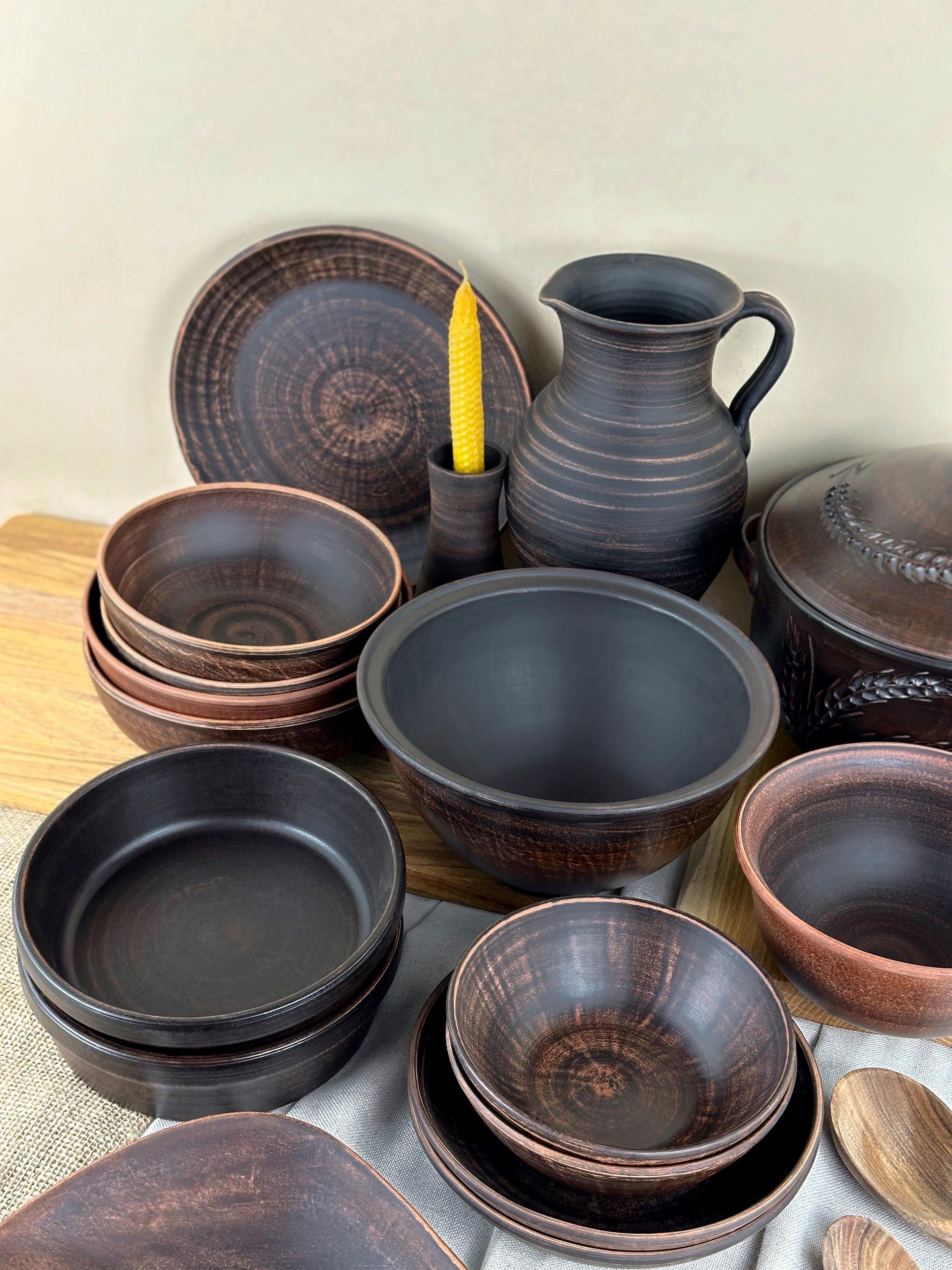 Набор керамической глиняной посуды Рождественский Двенадцать блюд большой гладкий (3129-6) - фото 8 Набор керамической глиняной посуды Рождественский Двенадцать блюд большой гладкий (3129-6) - фото 8