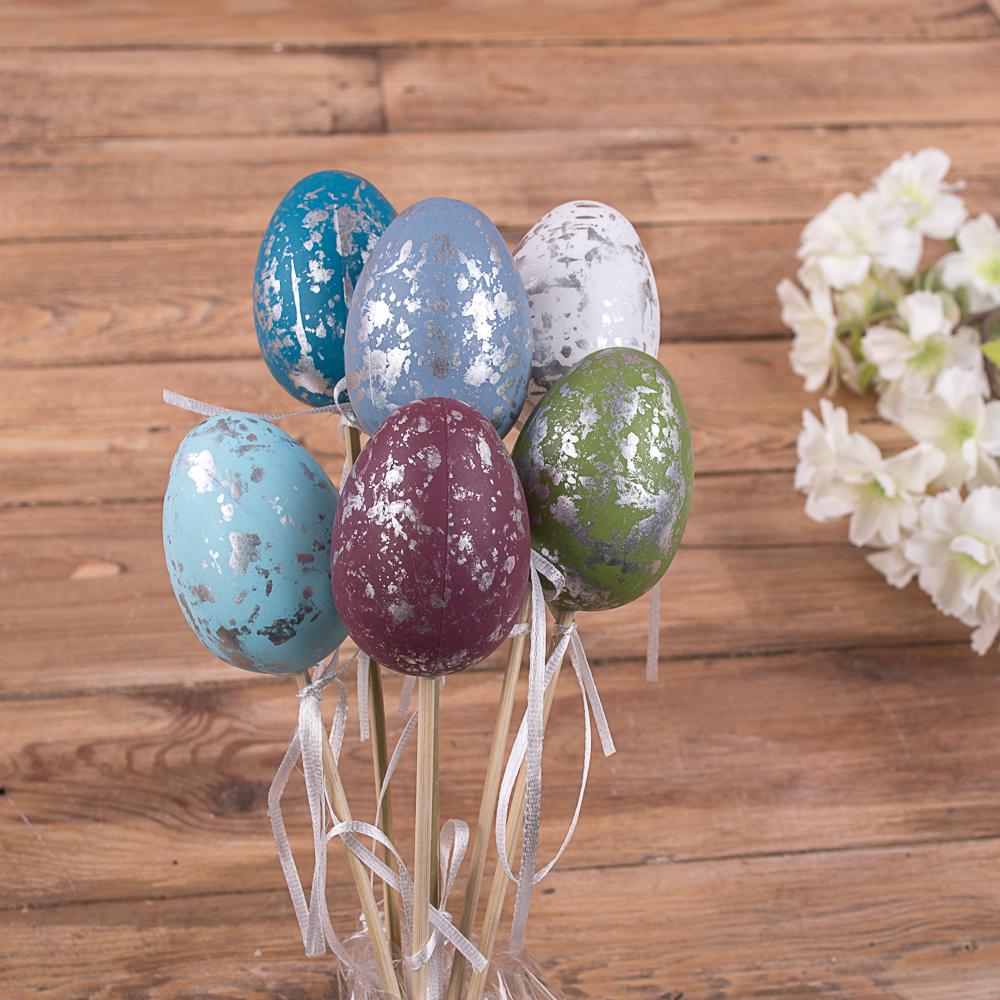 яйца пластиковые писанки для декора 6 шт. (3580-20)