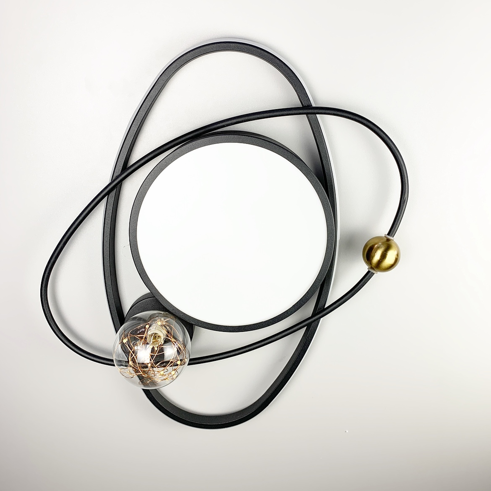 Люстра-орбита с LED гирляндой в плафоне (MJ 47-500 BK)