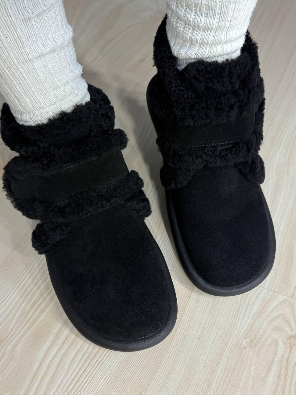 Ботинки женские Hengji 13-1 угги замшевые на меху с опушкой р. 39 Черный (5658) - фото 2 Ботинки женские Hengji 13-1 угги замшевые на меху с опушкой р. 39 Черный (5658) - фото 2