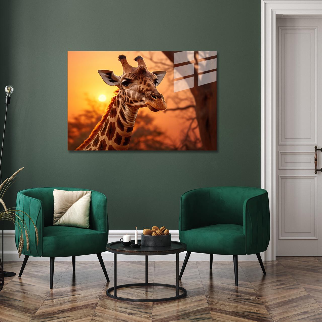 Картина на стекле NovellaPrint Закат жирафа 60х40 см (400.1) - фото 6