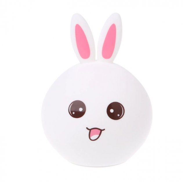 Ночник силиконовый детский Зайка аккумуляторная LED RGB 7 режимов свечения (s_01350_m)