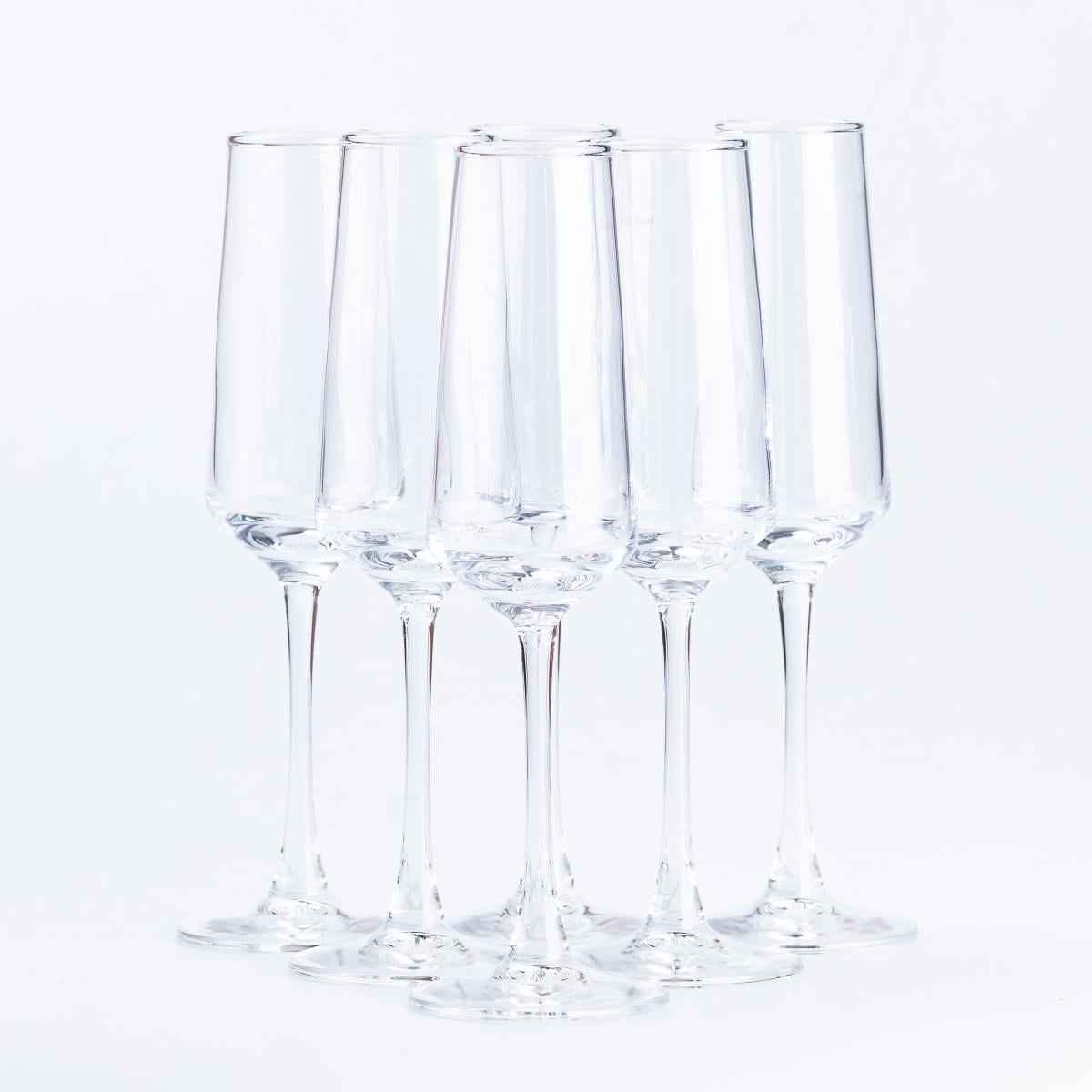 Набор бокалов для шампанского и игристых вин 250 мл 6 шт. Прозрачный (HP564)