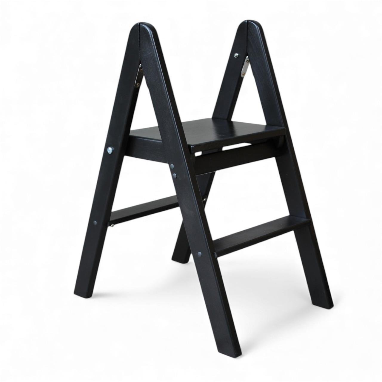 Табурет-лестница деревянный Студія Дерева Вільха бытовой двухсторонний 2 ступеньки Черный (31002872) - фото 3 Табурет-лестница деревянный Студія Дерева Вільха бытовой двухсторонний 2 ступеньки Черный (31002872) - фото 3